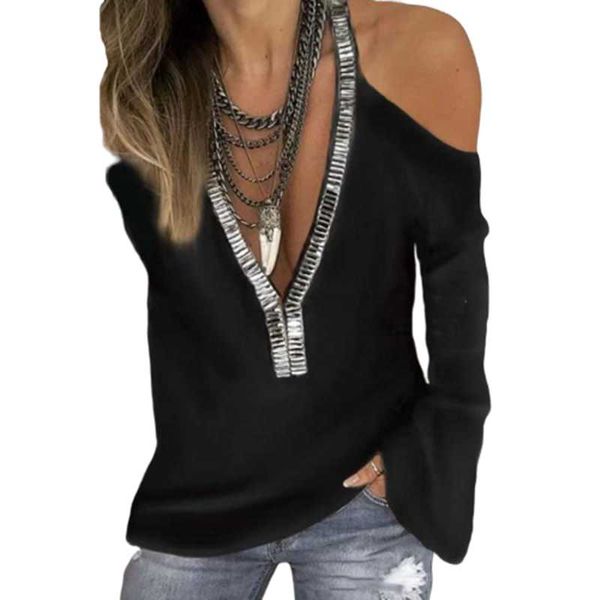 women's t-shirt deep v-neck sequined fashion shirts women 2021 est off the shoulder long sleeve tee 5xl solid top, White
women's t-shirt deep v-neck sequined fashion shirts women 2021 est off the shoulder long sleeve tee 5xl solid top, White