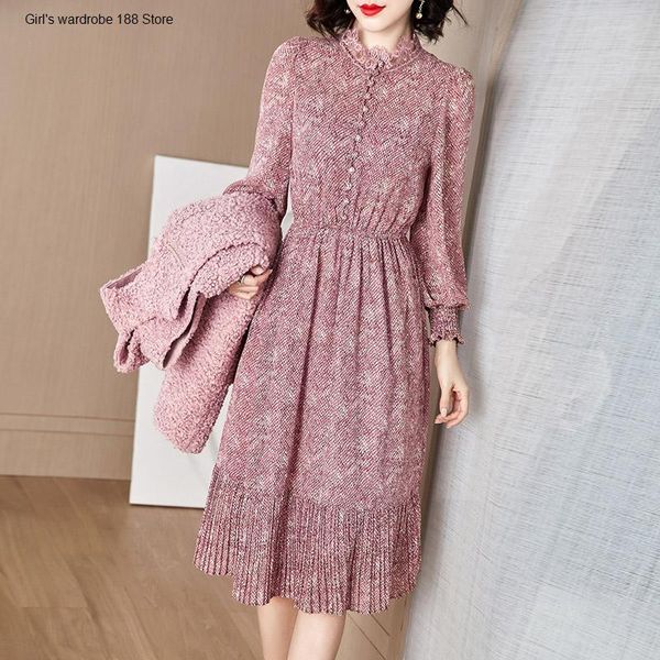 casual dresses pink spring chiffon dress 2021 spinning set 2-piece early floral temperament and autumn, Black;gray
casual dresses pink spring chiffon dress 2021 spinning set 2-piece early floral temperament and autumn, Black;gray
