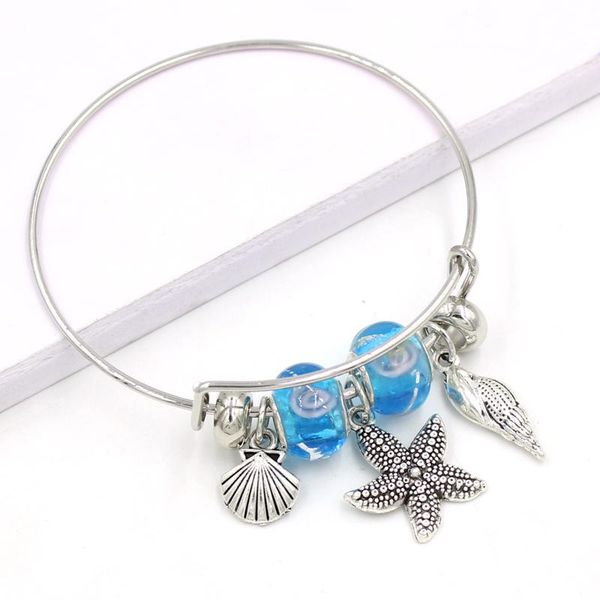 charm bracelets 2021 fashion bangle blue lampwork murano glass bead ocean seashell conch starfish for women jewelry gift pulsera, Golden;silver
charm bracelets 2021 fashion bangle blue lampwork murano glass bead ocean seashell conch starfish for women jewelry gift pulsera, Golden;silver