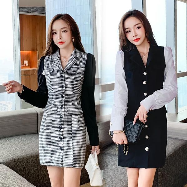 casual dresses long sleeve women patchwork dress autumn 2021 bodycon elegant office lady work mini femme vestiods, Black;gray
casual dresses long sleeve women patchwork dress autumn 2021 bodycon elegant office lady work mini femme vestiods, Black;gray
