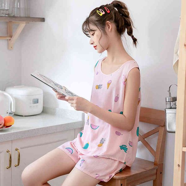 sleepwear colorful pajamas set sweet sleeveless vest and shorts nightwear girls women crew neck summer sleepwear 6uy5 wf2h, Black;red
sleepwear colorful pajamas set sweet sleeveless vest and shorts nightwear girls women crew neck summer sleepwear 6uy5 wf2h, Black;red
