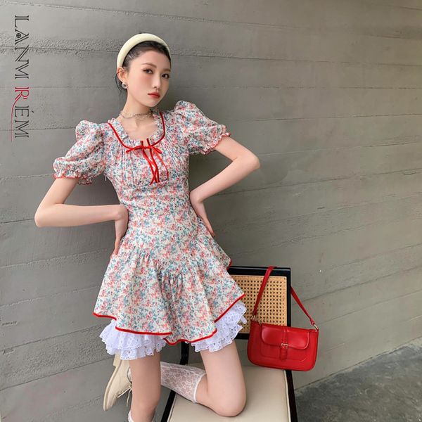 women printing dress short floral bubble sleeve dresses fashion summer 2h508 210507, Black;gray
women printing dress short floral bubble sleeve dresses fashion summer 2h508 210507, Black;gray