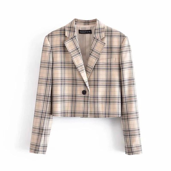 women retro commute lattice long sleeve a buckle jacket fashion ladies coat chic female outerwear spring 2021 women's jackets, Black;brown
women retro commute lattice long sleeve a buckle jacket fashion ladies coat chic female outerwear spring 2021 women's jackets, Black;brown