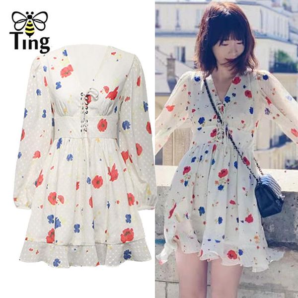 casual dresses tingfly arrivals fashion lace up v neck mini dress floral print ruffles hem full sleeve spring autumn short, Black;gray
casual dresses tingfly arrivals fashion lace up v neck mini dress floral print ruffles hem full sleeve spring autumn short, Black;gray
