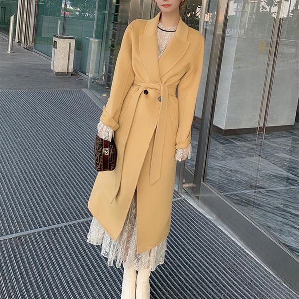 women's wool & blends autumn winter 100% coat women elegant loose long coats with belt solid color sleeve chic outerwear ladies overcoa, Black
women's wool & blends autumn winter 100% coat women elegant loose long coats with belt solid color sleeve chic outerwear ladies overcoa, Black