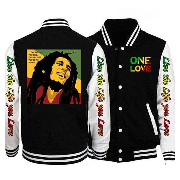 men's jackets bob marley live the life you love baseball jacket men/women fashion cotton jersey casual outdoor sweatshirts coats, Black;brown
men's jackets bob marley live the life you love baseball jacket men/women fashion cotton jersey casual outdoor sweatshirts coats, Black;brown