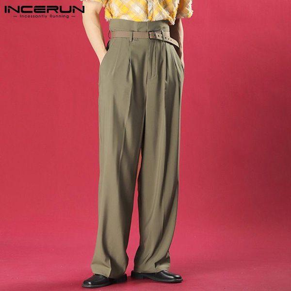 men's pants 2021 men fashion beltless retro trousers male solid high-waist casual loose oversized wide-leg s-5xl incerun, Black
men's pants 2021 men fashion beltless retro trousers male solid high-waist casual loose oversized wide-leg s-5xl incerun, Black