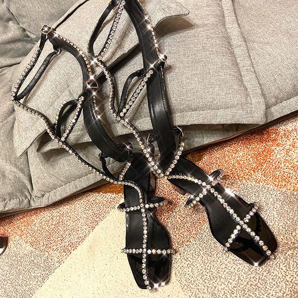 sandals women summer square heel open toe knee high boots gladiator sandalias rhinestones women's shoes black water drill
sandals women summer square heel open toe knee high boots gladiator sandalias rhinestones women's shoes black water drill