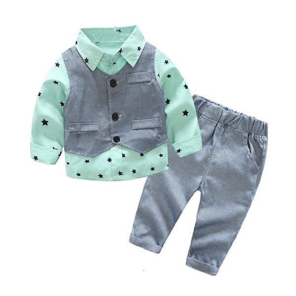 children's clothing children's star printed shirt children's vest pants three piece boys' clothing, Blue
children's clothing children's star printed shirt children's vest pants three piece boys' clothing, Blue