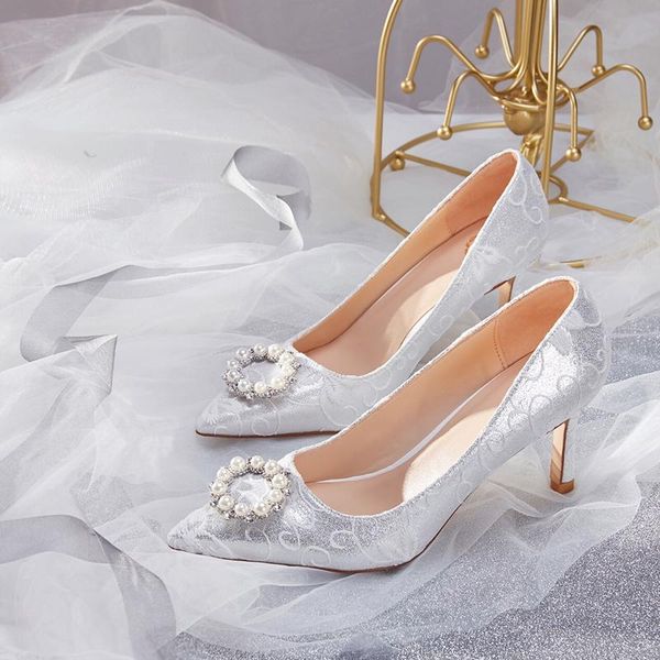 high heels 2021 joker lace with women's silver wedding shoes bridesmaids ceremony french dress, Black
high heels 2021 joker lace with women's silver wedding shoes bridesmaids ceremony french dress, Black