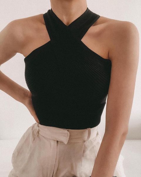women's tanks & camis 2021 fashion chic cross strap knitting off shoulder hollow out pure color summer slim streetwear, White
women's tanks & camis 2021 fashion chic cross strap knitting off shoulder hollow out pure color summer slim streetwear, White
