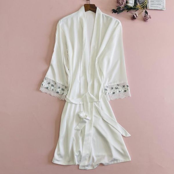 women's sleepwear white embroidery flower wedding robe kimono bathrobe gown women summer thin satin nightgown casual home dress, Black;red
women's sleepwear white embroidery flower wedding robe kimono bathrobe gown women summer thin satin nightgown casual home dress, Black;red