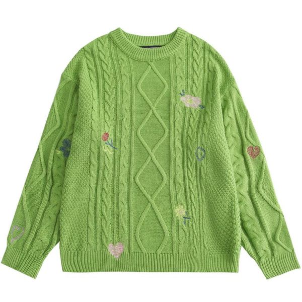 men's sweaters lacible embroidery flower heart knitted sweater men women harajuku loose casual pullover fashion streetwear knitwear top, White;black
men's sweaters lacible embroidery flower heart knitted sweater men women harajuku loose casual pullover fashion streetwear knitwear top, White;black