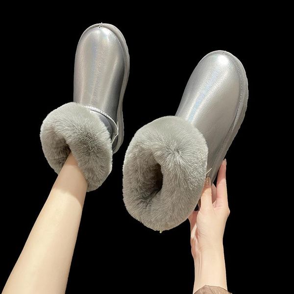 boots rimocy fluffy faux fur snow women 2021 thicken long plush warm flat ankle woman silver laser slip on cotton shoes, Black
boots rimocy fluffy faux fur snow women 2021 thicken long plush warm flat ankle woman silver laser slip on cotton shoes, Black