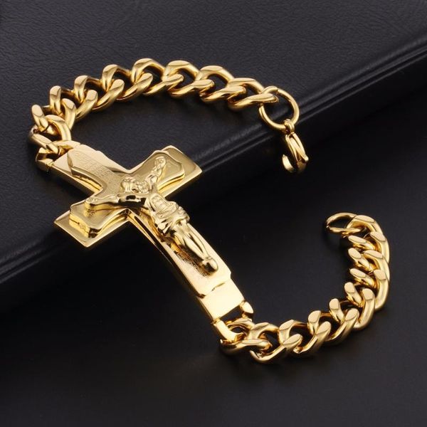 crucifix jesus bible cross bracelet men jewelry gold/silver color stainless steel cuban link chain fathers day gifts sl003 link,, Black
crucifix jesus bible cross bracelet men jewelry gold/silver color stainless steel cuban link chain fathers day gifts sl003 link,, Black