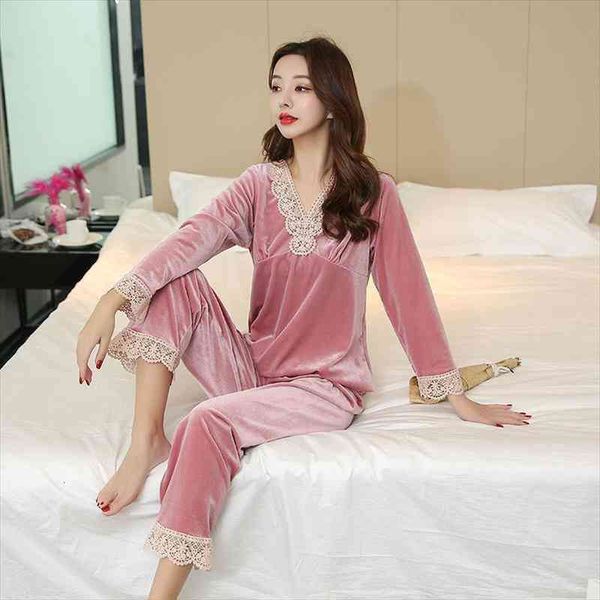 women pijimas gold velvet warm winter pajamas sets women lace robe pajamas sleepwear kit soft nightwear -2xl, Black;red
women pijimas gold velvet warm winter pajamas sets women lace robe pajamas sleepwear kit soft nightwear -2xl, Black;red
