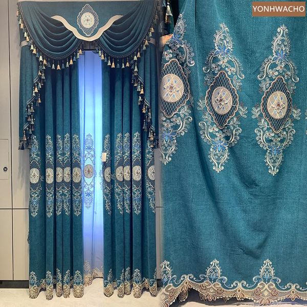 curtain & drapes custom luxury european chenille embroidered living room thick blue cloth blackout valance tulle drape c823
curtain & drapes custom luxury european chenille embroidered living room thick blue cloth blackout valance tulle drape c823