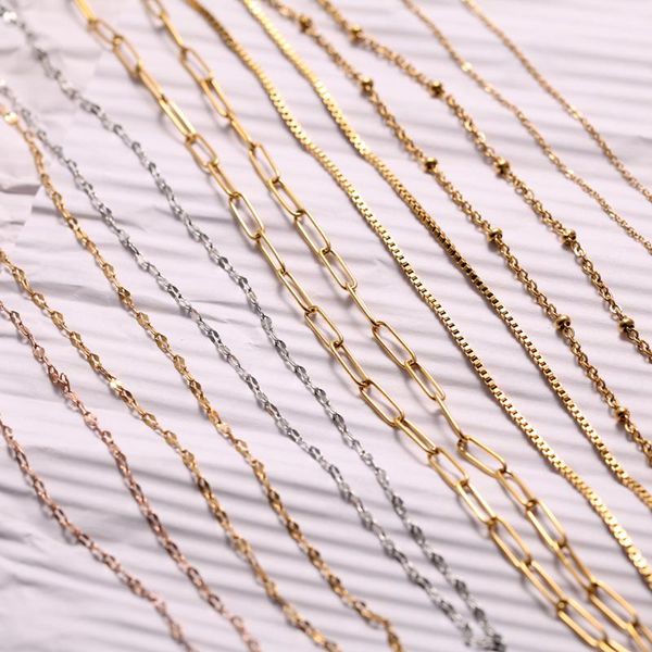 chains stainless steel gold chain necklace for women long choker men collar neck lace diy pendant silver color cord lobster clasp
chains stainless steel gold chain necklace for women long choker men collar neck lace diy pendant silver color cord lobster clasp