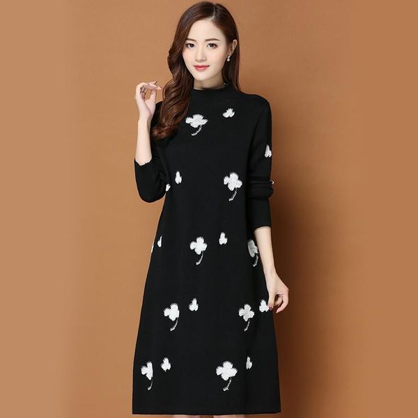 casual dresses women long sweater wool dress 2021 autumn winter knitted floral lady turtleneck flowers, Black;gray
casual dresses women long sweater wool dress 2021 autumn winter knitted floral lady turtleneck flowers, Black;gray