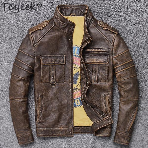 men's leather & faux men's 100% real jacket men autumn winter clothes streetwear moto fit genuine cow coat 9086, Black
men's leather & faux men's 100% real jacket men autumn winter clothes streetwear moto fit genuine cow coat 9086, Black