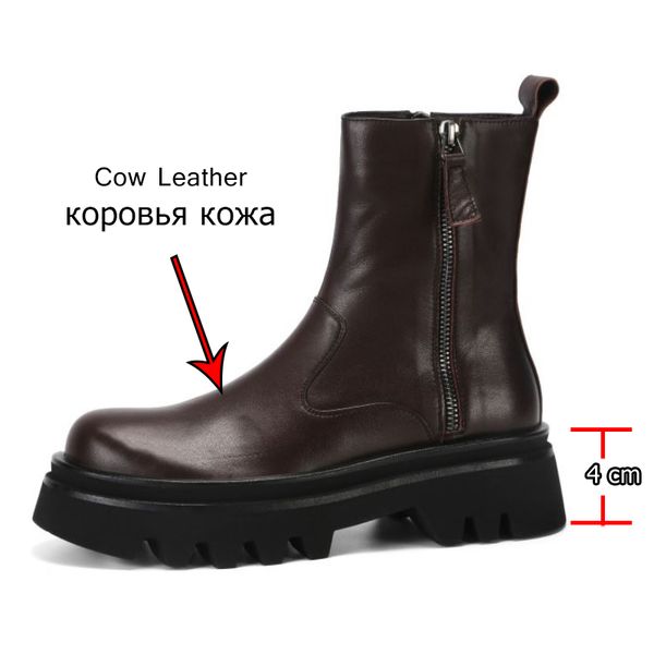 real leather ankle boots for women round toe thick bottom zipper short boots cool fashion ladies footwear size 34-39, Black
real leather ankle boots for women round toe thick bottom zipper short boots cool fashion ladies footwear size 34-39, Black