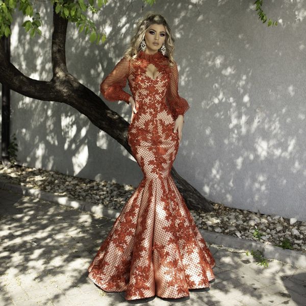 elegant mermaid evening dress lace appliques loose long sleeve prom dresses hollow out party gowns, Black;red
elegant mermaid evening dress lace appliques loose long sleeve prom dresses hollow out party gowns, Black;red