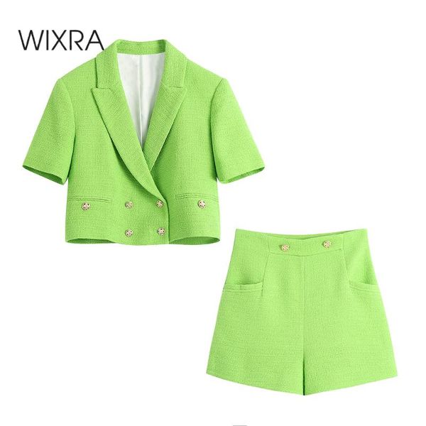 women's tracksuits wixra women 2 piece sets turn down collar double breasted blazer and shorts summer high street stylish chic suits, Gray
women's tracksuits wixra women 2 piece sets turn down collar double breasted blazer and shorts summer high street stylish chic suits, Gray