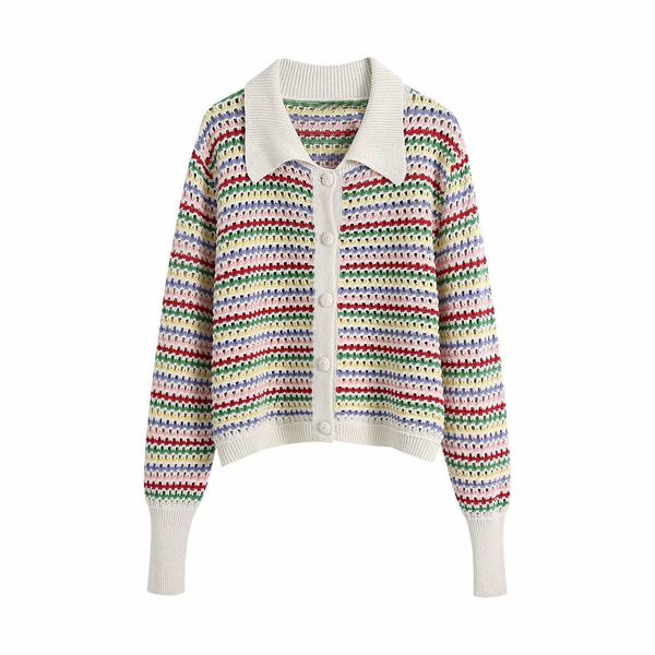 women knit cardigan long sleeves striped sweater casual fashion chic lady woman knitted sweater 210709, White;black
women knit cardigan long sleeves striped sweater casual fashion chic lady woman knitted sweater 210709, White;black