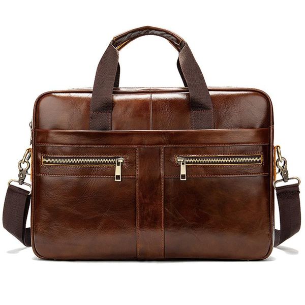 briefcases genuine leather briefcase for men with padded protection 14 inch laphandbag