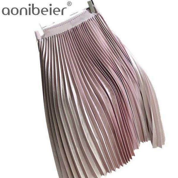 solid color autumn winter high waist metallic skirts for women fashion pleated female swing casual midi 210604, Black
solid color autumn winter high waist metallic skirts for women fashion pleated female swing casual midi 210604, Black
