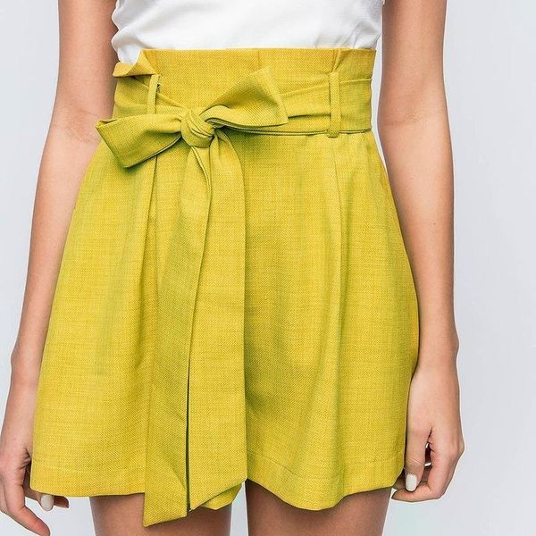 summer style leisure commuting fashion solid color belt bow high waist loose women's flat head simple slimming shorts, White;black
summer style leisure commuting fashion solid color belt bow high waist loose women's flat head simple slimming shorts, White;black
