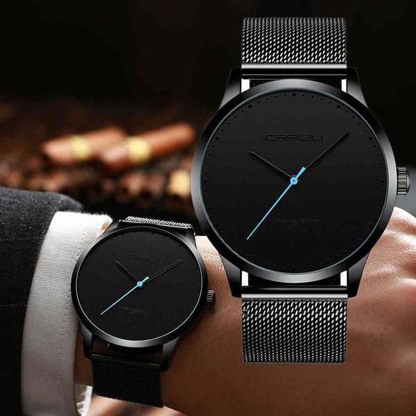 men's watches crrju fashion business quartz watchminimalist luxury men slim dial mesh strap wristwatch relogio masculino 210517, Slivery;brown 
men's watches crrju fashion business quartz watchminimalist luxury men slim dial mesh strap wristwatch relogio masculino 210517, Slivery;brown