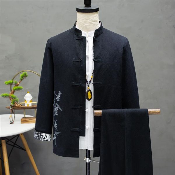 men's suits & blazers m-4xl frog button long sleeve spring autumn tunic suit sets blazer + ankle pants chinese traditional streetwear m, White;black
men's suits & blazers m-4xl frog button long sleeve spring autumn tunic suit sets blazer + ankle pants chinese traditional streetwear m, White;black