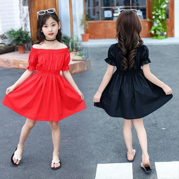 girls summer off shoulder solid girl dress kids for waist teens children princess clothes 4 6 8 10 11 12, Red;yellow
girls summer off shoulder solid girl dress kids for waist teens children princess clothes 4 6 8 10 11 12, Red;yellow