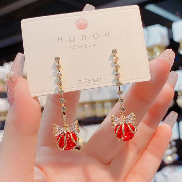 dangle earrings korean temperament simple bow red diamond ball long women's net personality versatile s925 silver needle
dangle earrings korean temperament simple bow red diamond ball long women's net personality versatile s925 silver needle