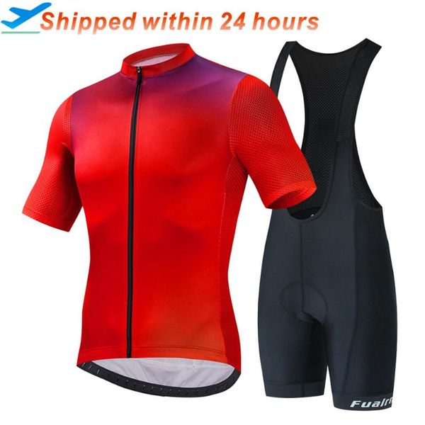 cycling jersey set road mountain bike clothing mtb bicycle sportswear suit clothes for mans racing sets, Black;blue