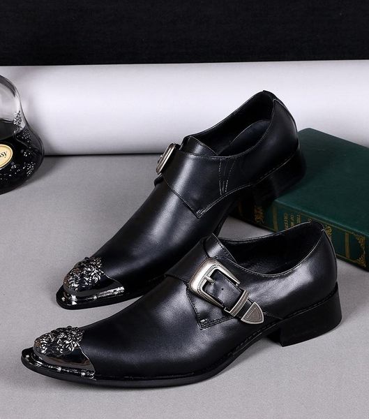 dress shoes iron pointed toe man real leather fashion oxfords 2021 male buckles spring men sapatos, Black
dress shoes iron pointed toe man real leather fashion oxfords 2021 male buckles spring men sapatos, Black