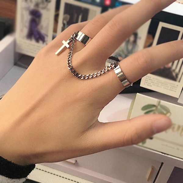 punk cross chain mens rings hip hop fashion adjustable opening for women men party jewelry gothic ring accessories gift cluster, Golden;silver
punk cross chain mens rings hip hop fashion adjustable opening for women men party jewelry gothic ring accessories gift cluster, Golden;silver