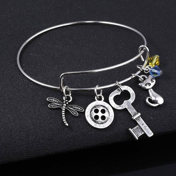 charm bracelets horror movie coraline bracelet bangles dragonfly button key charms wrist pendant cuff for kids halloween jewelry gift, Golden;silver
charm bracelets horror movie coraline bracelet bangles dragonfly button key charms wrist pendant cuff for kids halloween jewelry gift, Golden;silver