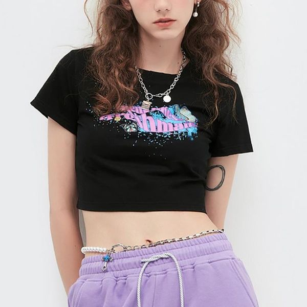 women's t-shirt rainbowwaves black kawaii skinny women graphic t shirts navel trend stretchy short sleeve crop vintage tees aesthetic, White
women's t-shirt rainbowwaves black kawaii skinny women graphic t shirts navel trend stretchy short sleeve crop vintage tees aesthetic, White