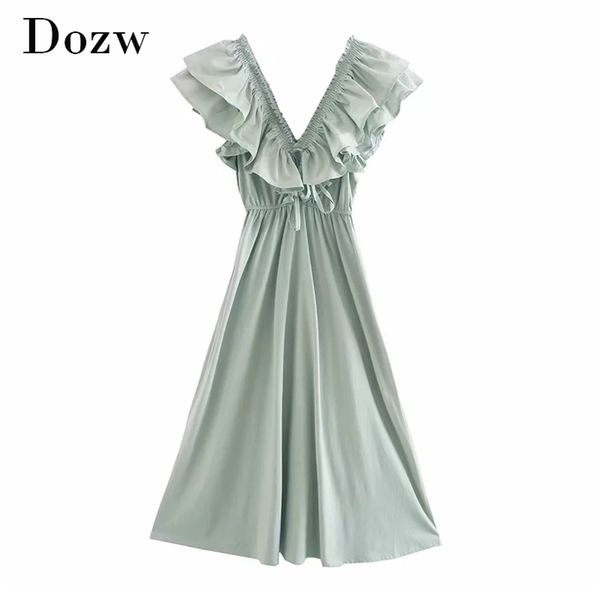 summer deep v neck midi dress women ruffles solid beach bow tie sleeveless holiday es lady femme robe xs-l 210515, Black;gray
summer deep v neck midi dress women ruffles solid beach bow tie sleeveless holiday es lady femme robe xs-l 210515, Black;gray