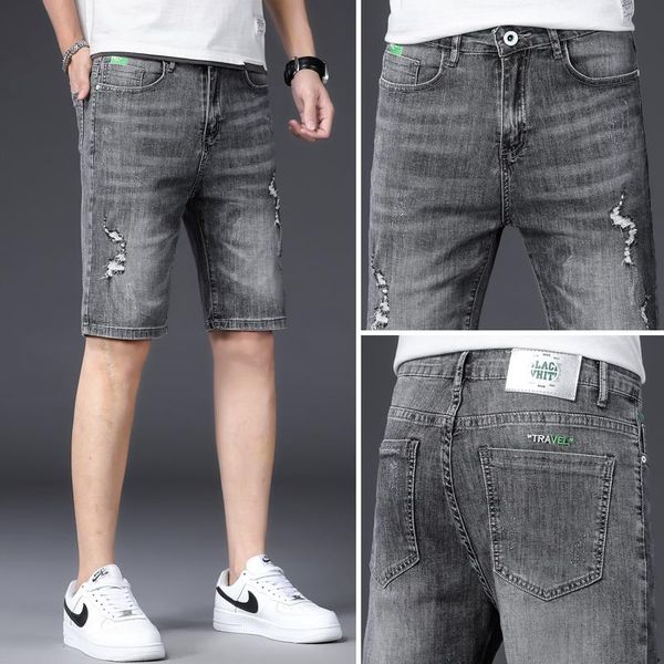 men's shorts summer stretch short jeans men holes denim good quality knee length casual male, White;black
men's shorts summer stretch short jeans men holes denim good quality knee length casual male, White;black