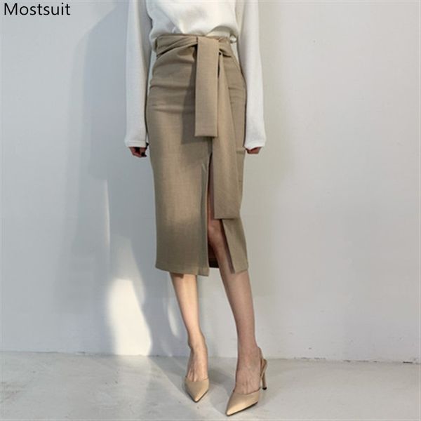 autumn winter women long skirt elegant korean high waist split bandage solid mid-calf skirts black faldas mujer moda 210518
autumn winter women long skirt elegant korean high waist split bandage solid mid-calf skirts black faldas mujer moda 210518