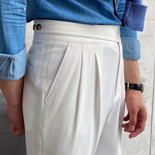 men's suits & blazers men british high waist straight pants social trousers pant italian mens formal pantalones hombre 2021 dress ankle, White;black
men's suits & blazers men british high waist straight pants social trousers pant italian mens formal pantalones hombre 2021 dress ankle, White;black