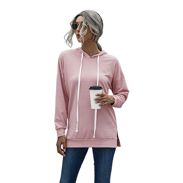 hoodie loose casual longsleeved hooded womens sweater vneck solid color fashion pullover, Black
hoodie loose casual longsleeved hooded womens sweater vneck solid color fashion pullover, Black