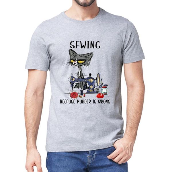 angry cat sewing because murder is wrong funny 100% cotton summer men's short sleeve t-shirt streetwear women tee t-shirts, White;black
angry cat sewing because murder is wrong funny 100% cotton summer men's short sleeve t-shirt streetwear women tee t-shirts, White;black