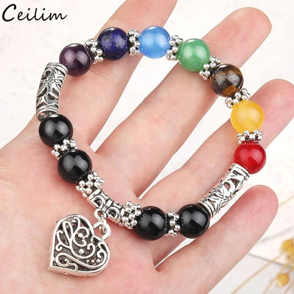 lucky handmade 7 chakra healing beads bracelets yoga prayer jewelry 10mm natural stone heart charm bracelet for women beaded, strands, Black
lucky handmade 7 chakra healing beads bracelets yoga prayer jewelry 10mm natural stone heart charm bracelet for women beaded, strands, Black