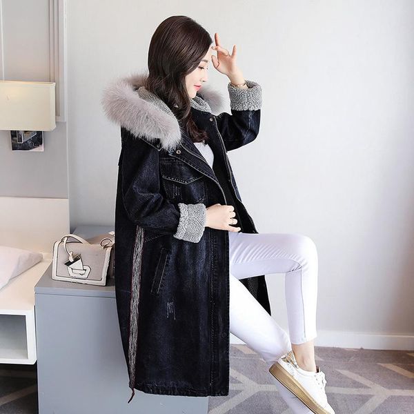 women's trench coats winter thick warm lambswool women coat boyfriend style loose fur collar hooded cowboy overcoat female denim windbr, Tan;black
women's trench coats winter thick warm lambswool women coat boyfriend style loose fur collar hooded cowboy overcoat female denim windbr, Tan;black