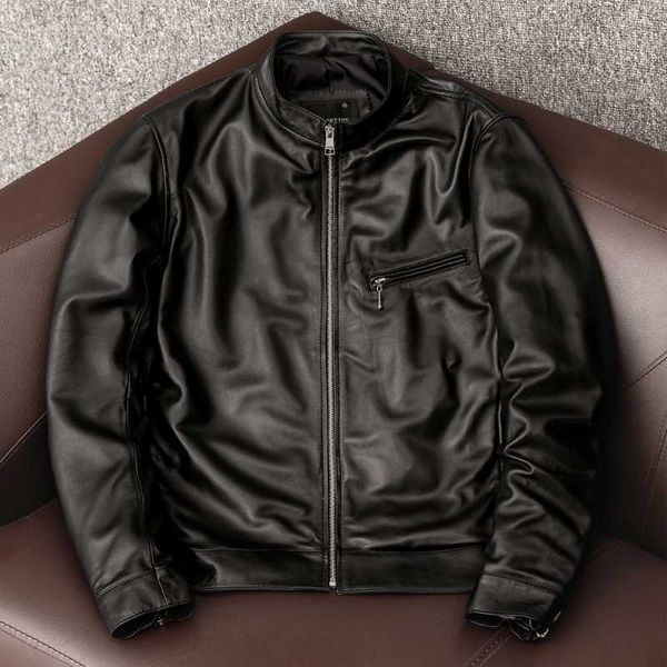 men's leather & faux pure natural genuine sheepskin black jacket korean slim simple motorcycle coat
men's leather & faux pure natural genuine sheepskin black jacket korean slim simple motorcycle coat