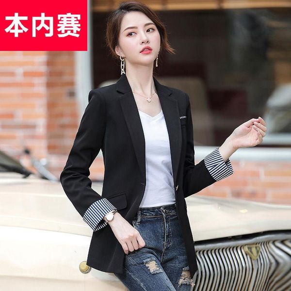 women's suits & blazers blazer women autumn black suit jacket veste femme, White;black